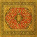 Square Persian Yellow Traditional Rug, tr973yw