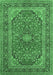 Machine Washable Persian Emerald Green Traditional Area Rugs, wshtr973emgrn