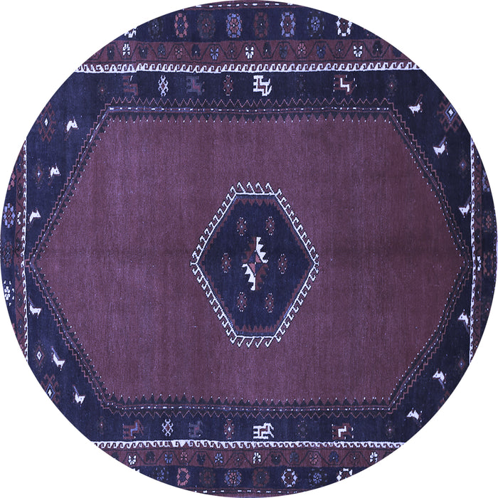 Round Persian Blue Traditional Rug, tr974blu