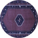 Round Persian Blue Traditional Rug, tr974blu
