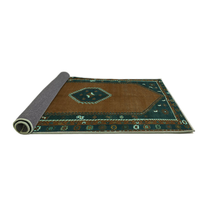 Sideview of Persian Turquoise Traditional Rug, tr974turq