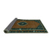 Sideview of Persian Turquoise Traditional Rug, tr974turq