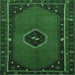 Square Machine Washable Persian Emerald Green Traditional Area Rugs, wshtr974emgrn