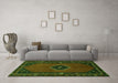 Machine Washable Persian Green Traditional Area Rugs in a Living Room,, wshtr974grn