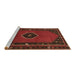 Sideview of Machine Washable Persian Brown Traditional Rug, wshtr974brn