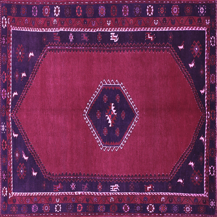 Square Persian Purple Traditional Rug, tr974pur