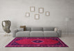 Machine Washable Persian Pink Traditional Rug in a Living Room, wshtr974pnk