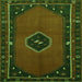 Round Machine Washable Persian Green Traditional Area Rugs, wshtr974grn
