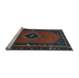Sideview of Machine Washable Persian Light Blue Traditional Rug, wshtr974lblu