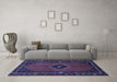 Machine Washable Persian Blue Traditional Rug in a Living Room, wshtr974blu