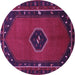 Round Persian Purple Traditional Rug, tr974pur