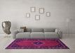 Machine Washable Persian Purple Traditional Area Rugs in a Living Room, wshtr974pur