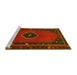 Sideview of Machine Washable Persian Yellow Traditional Rug, wshtr974yw