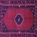 Square Machine Washable Persian Purple Traditional Area Rugs, wshtr974pur