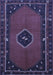 Machine Washable Persian Blue Traditional Rug, wshtr974blu