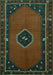 Machine Washable Persian Turquoise Traditional Area Rugs, wshtr974turq