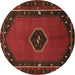 Round Persian Brown Traditional Rug, tr974brn