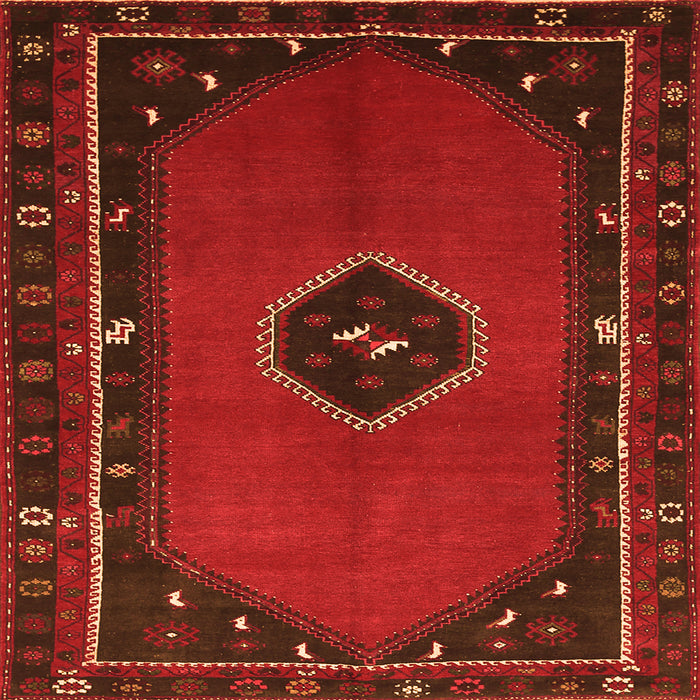 Round Machine Washable Persian Orange Traditional Area Rugs, wshtr974org