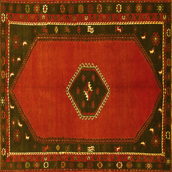 Square Persian Yellow Traditional Rug, tr974yw