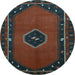 Round Persian Light Blue Traditional Rug, tr974lblu