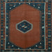Square Machine Washable Persian Light Blue Traditional Rug, wshtr974lblu