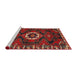 Sideview of Machine Washable Traditional Brown Rug, wshtr975