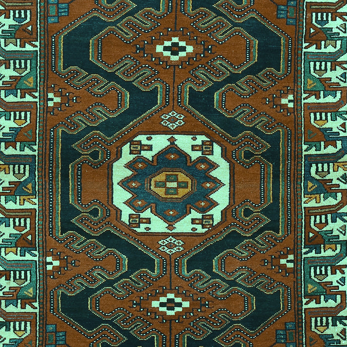 Machine Washable Persian Turquoise Traditional Area Rugs, wshtr975turq
