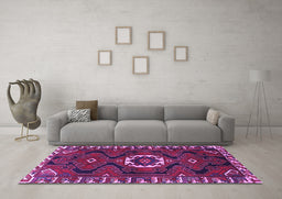Machine Washable Persian Purple Traditional Area Rugs in a Living Room, wshtr975pur