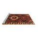 Sideview of Machine Washable Persian Brown Traditional Rug, wshtr975brn