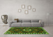 Machine Washable Persian Green Traditional Area Rugs in a Living Room,, wshtr975grn