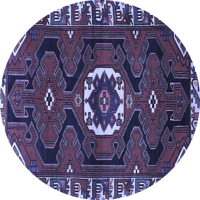 Round Persian Blue Traditional Rug, tr975blu