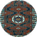Round Persian Light Blue Traditional Rug, tr975lblu