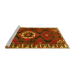 Sideview of Machine Washable Persian Yellow Traditional Rug, wshtr975yw