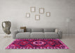 Machine Washable Persian Pink Traditional Rug in a Living Room, wshtr975pnk