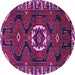 Round Persian Purple Traditional Rug, tr975pur