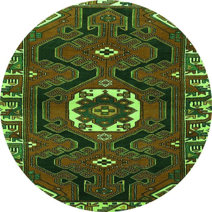 Square Persian Green Traditional Rug, tr975grn