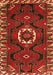 Serging Thickness of Machine Washable Persian Orange Traditional Area Rugs, wshtr975org