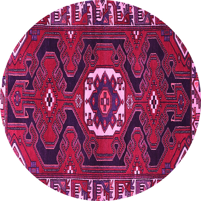 Round Persian Pink Traditional Rug, tr975pnk