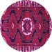 Round Persian Pink Traditional Rug, tr975pnk