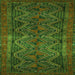 Round Machine Washable Persian Green Traditional Area Rugs, wshtr976grn