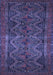 Machine Washable Persian Blue Traditional Rug, wshtr976blu