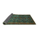 Sideview of Persian Turquoise Traditional Rug, tr976turq