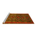 Sideview of Machine Washable Persian Yellow Traditional Rug, wshtr976yw