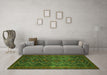 Machine Washable Persian Green Traditional Area Rugs in a Living Room,, wshtr976grn