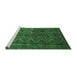 Sideview of Machine Washable Persian Emerald Green Traditional Area Rugs, wshtr976emgrn