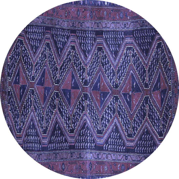 Round Persian Blue Traditional Rug, tr976blu