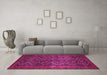 Machine Washable Persian Pink Traditional Rug in a Living Room, wshtr976pnk