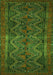 Serging Thickness of Machine Washable Persian Green Traditional Area Rugs, wshtr976grn