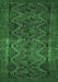 Machine Washable Persian Emerald Green Traditional Area Rugs, wshtr976emgrn