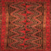 Round Machine Washable Persian Orange Traditional Area Rugs, wshtr976org